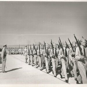 WWII Soldiers on Parade/Corpus Christi Naval Air Station Publicity Photo  8x10